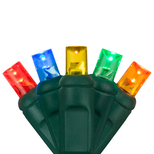 5mm Wide Angle LED Christmas Lights on Green Wire Tree Bundles
