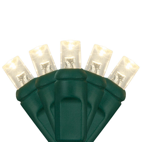 5mm Wide Angle LED Christmas Lights on Green Wire Tree Bundles